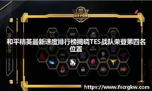 和平精英最新速度排行榜揭晓TES战队荣登第四名位置